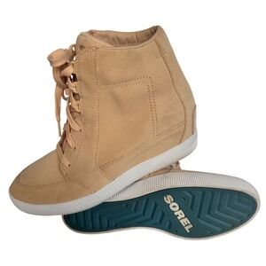 Sorel Out N About Suede Women Wedge Lace‎ Up sneaker Boots Size 9